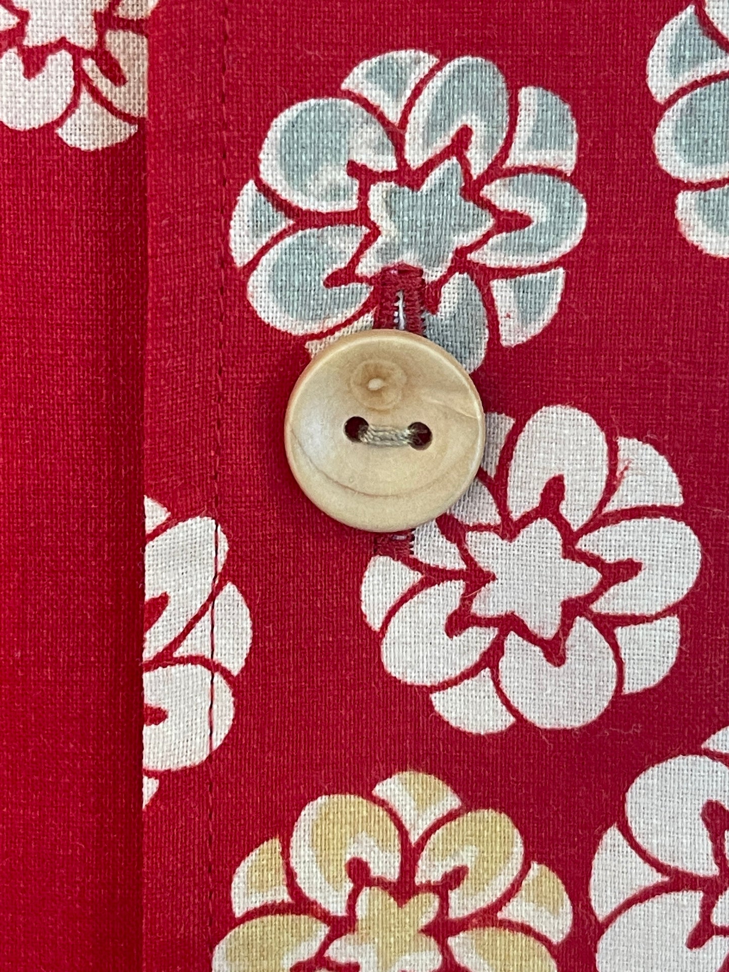 【着物メンズシャツ】紅花小花 小紋 AC009