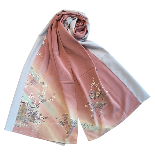HIME KIMONO Shawl (hijab) Handcrafted from authentic Japanese kimono. One-of-a-kind. Sustainable & elegant.
