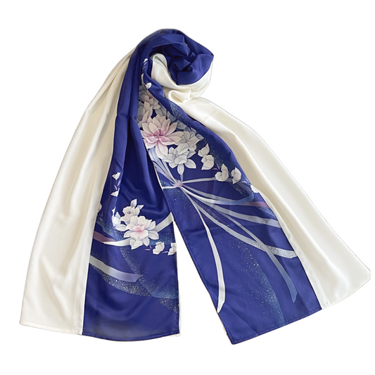 HIME KIMONO Shawl (hijab) Handcrafted from authentic Japanese kimono. One-of-a-kind. Sustainable & elegant.