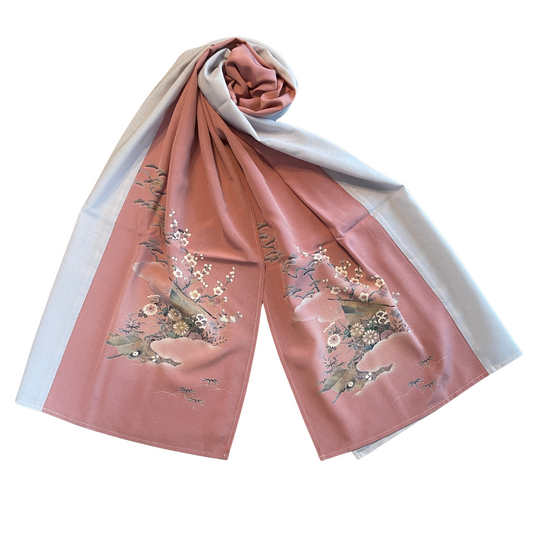HIME KIMONO Shawl (hijab) Handcrafted from authentic Japanese kimono. One-of-a-kind. Sustainable & elegant.