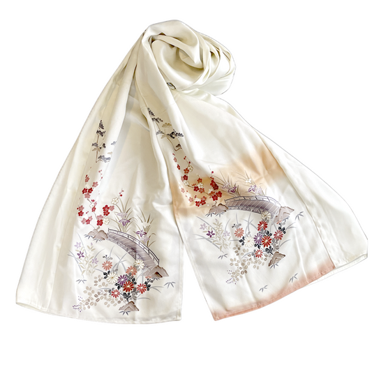 HIME KIMONO Shawl (hijab) Handcrafted from authentic Japanese kimono. One-of-a-kind. Sustainable & elegant.