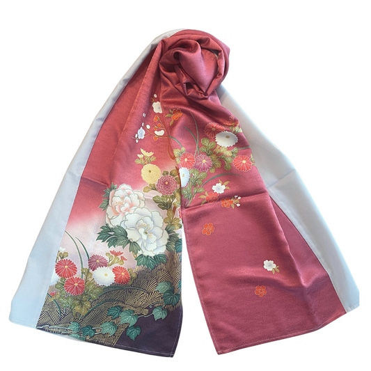 HIME KIMONO Shawl (hijab) Handcrafted from authentic Japanese kimono. One-of-a-kind. Sustainable & elegant.