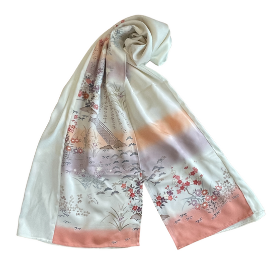 HIME KIMONO Shawl (hijab) Handcrafted from authentic Japanese kimono. One-of-a-kind. Sustainable & elegant.