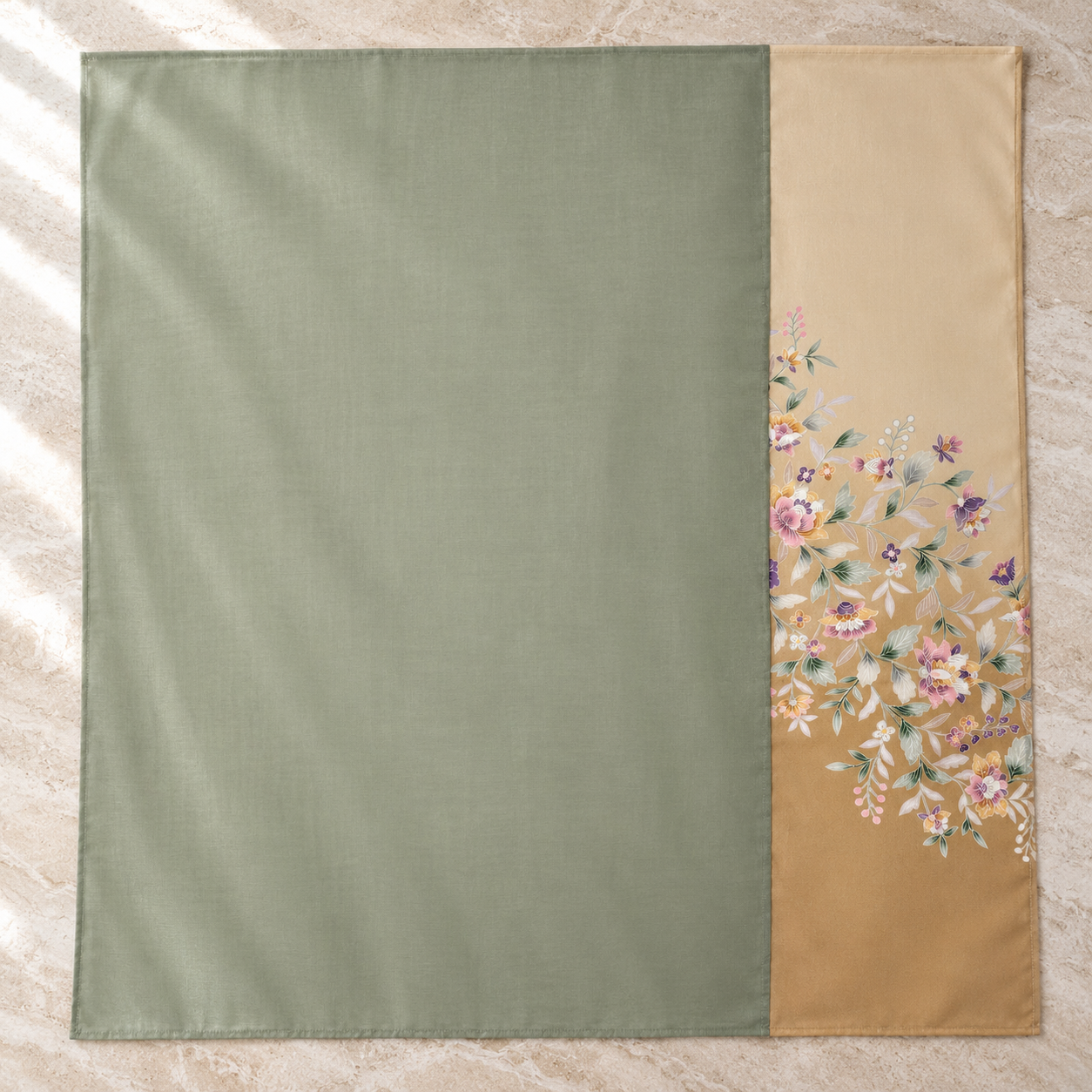 Kimono Square Hijab Hana Moss Green - flat lay
