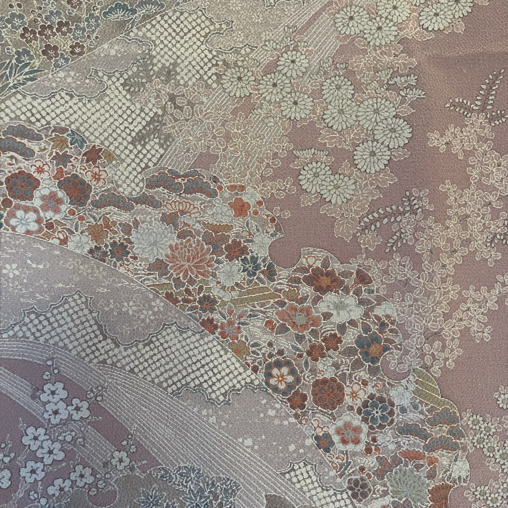 Kimono Grace ショール 花尽くし – 薄紅藤