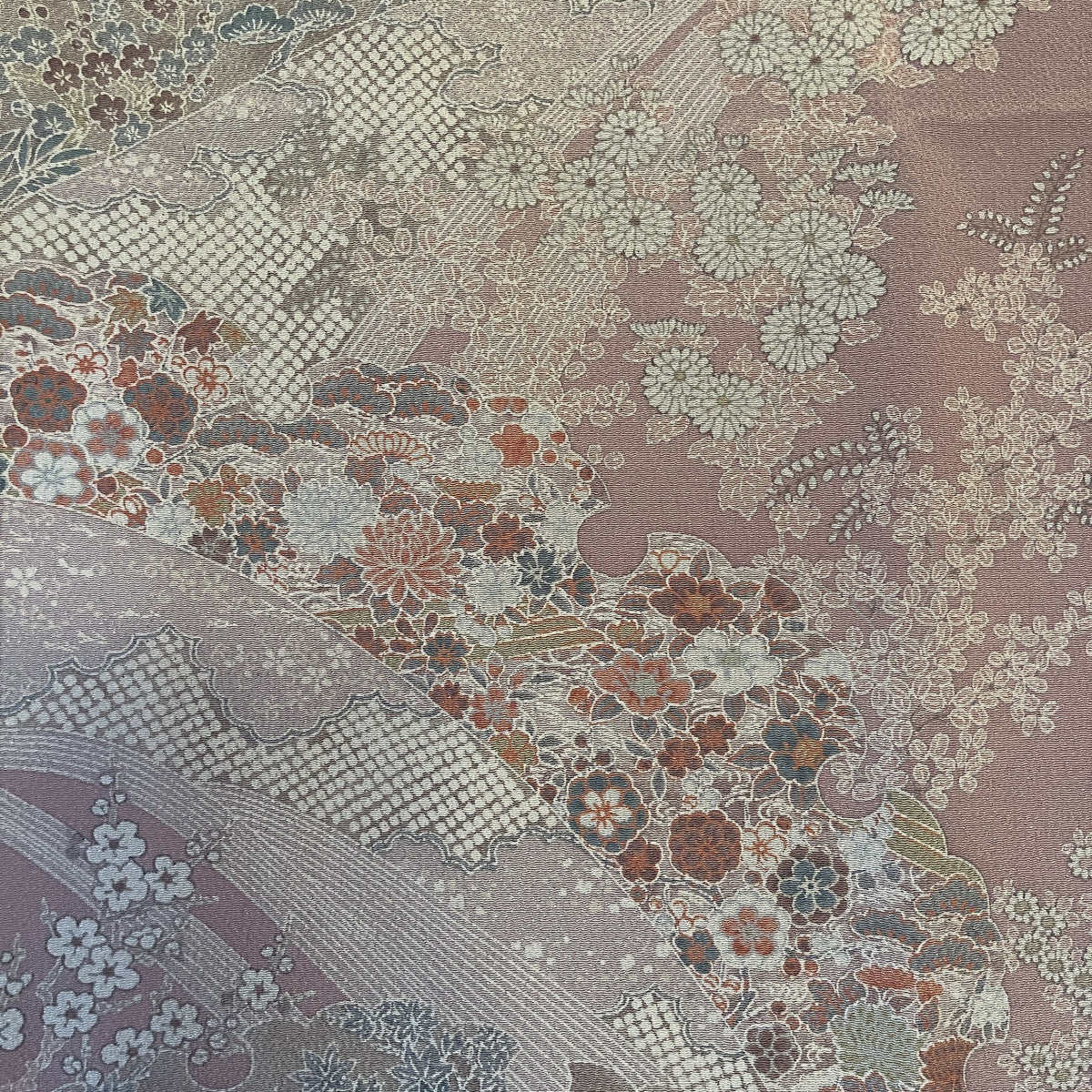 Kimono Grace ショール 花尽くし – 薄紅藤
