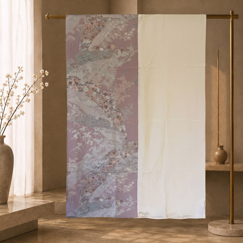 Kimono Grace ショール 花尽くし – 薄紅藤